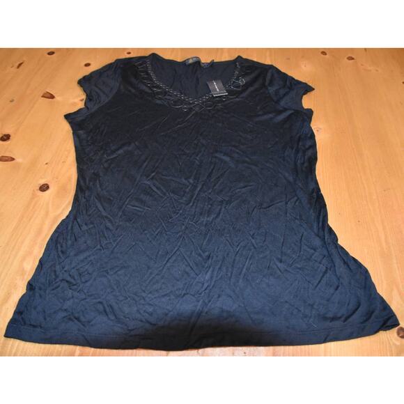The Limited, Outback Red, Black V-Neck Top, Metallic Details, Large, NWT - Picture 4 of 5